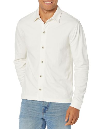 Vince S Twill Knit Button Down Shirt - White