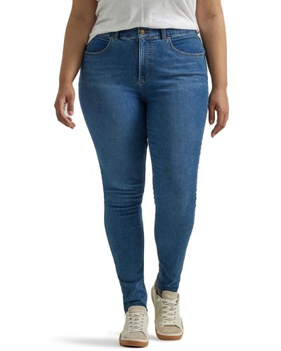 Lee Jeans Plus Size Ultra Lux Comfort With Flex Motion High Rise Skinny Jean - Blue