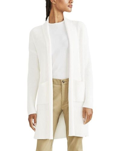 Dockers Relaxed Fit Long Sleeve Cardigan Sweater, - White