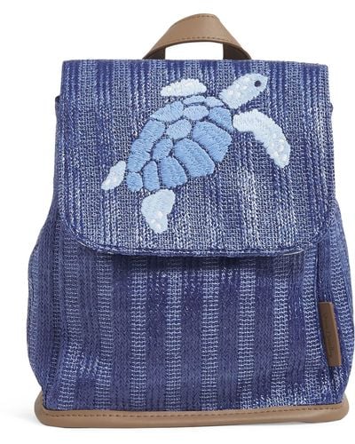 Vera Bradley Straw Mini Backpack Purse - Blue