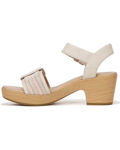 Dr. Scholls S Felicity Too Block Heel Sandal Multi Woven Fabric 8 M - Metallic