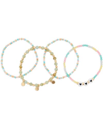 Lucky Brand Seed Bead And Hearts Bracelet Set - White
