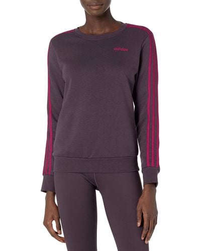 adidas Essentials Long Sleeve 3-stripes Sweat Fleece - Purple