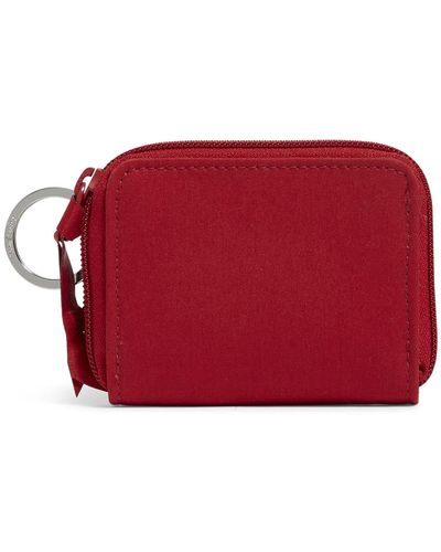 Vera Bradley Cotton Petite Zip-around Wallet With Rfid Protection - Red