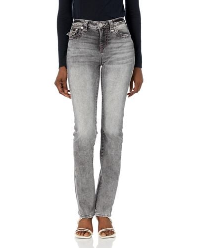 True Religion Brand Jeans Bille Mid Rise Straight Super T Flap Jean - Black