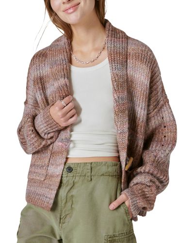 Lucky Brand Toggle Front Cardigan - Purple