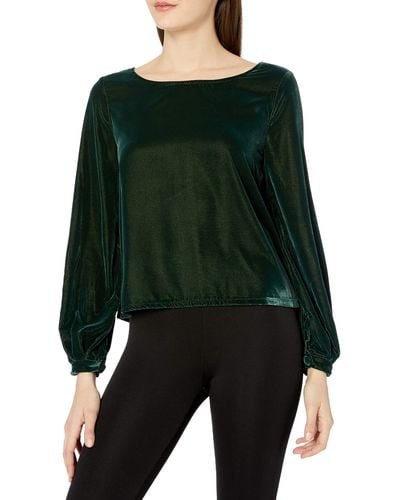 Cupcakes And Cashmere Taddie Velvet Button Back Top - Green