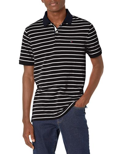 Tommy Hilfiger Mens Interlock In Custom Fit Polo Shirt - Black