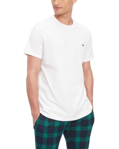 Tommy Hilfiger Mens Essential Short Sleeve Cotton Crewneck Pocket T-shirt T Shirt - White