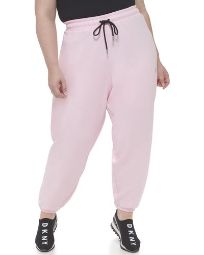 DKNY Plus Size Sport Metallic Logo Everyday Jogger - Pink