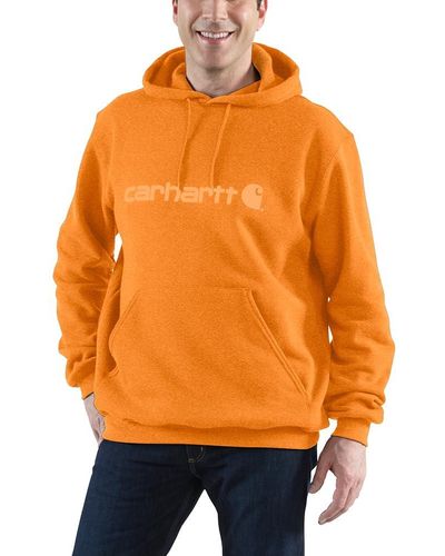 Carhartt Big & Tall Loose Fit Midweight Logo Graphic Sweatshirt - Orange