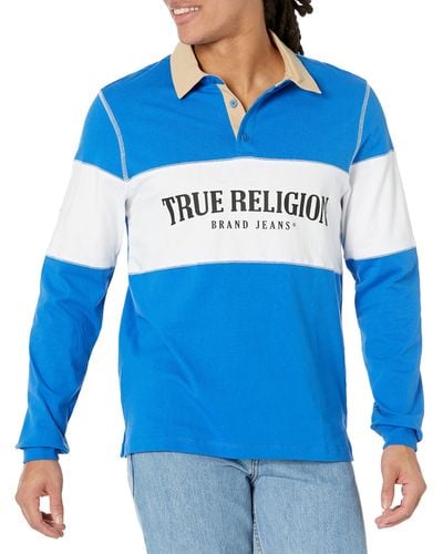 True Religion Flatlock Paneled Rugby - Blue
