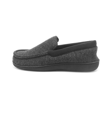 Hanes S Slippers House Shoes Moccasin Comfort Memory Foam Indoor Outdoor Fresh Iq,dark Black,medium