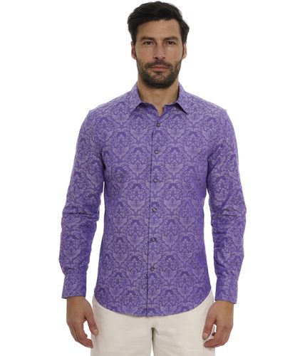 Robert Graham S Bayview Long Sleeve Woven Button Down Shirt - Purple