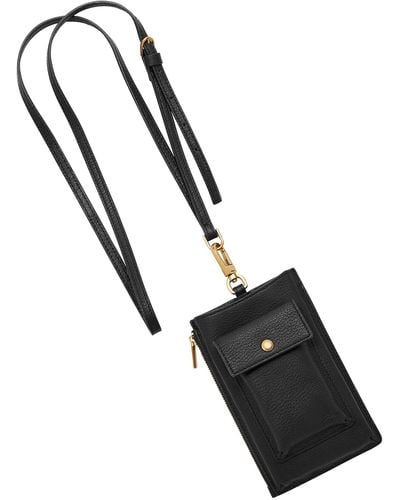 Fossil Rio Leather Phone Crossbody Wallet - Black