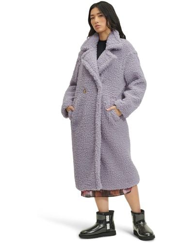UGG Gertrude Long Teddy Coat - Purple