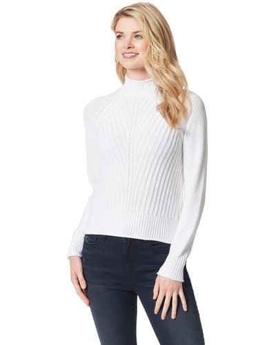 Jessica Simpson Avianna Mock Neck Pullover Sweater - White