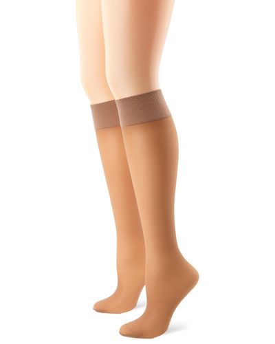 Hanes Alive Full Support Sheer Knee Highs2pair Barely There One Size - Black