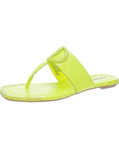 DKNY Womens Halcott Flat Sandal - Yellow