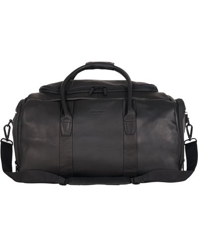 Kenneth Cole Duff Guy Colombian Leather 20" Single Compartment Top Load Travel Duffel Bag - Black