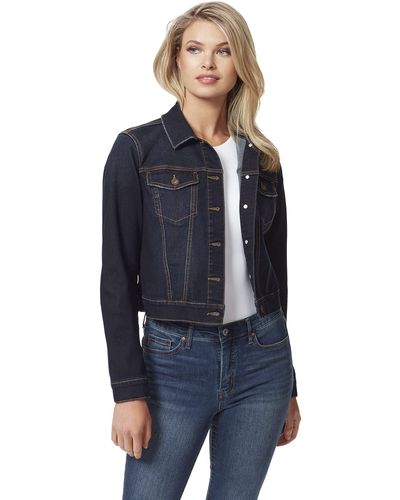 Jessica Simpson Plus Size Pixie Classic Feminine Fit Crop Jean Jacket - Blue