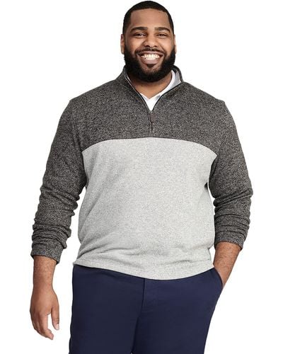 Izod Big Quarter Zip Sweater Fleece Pullover - Gray