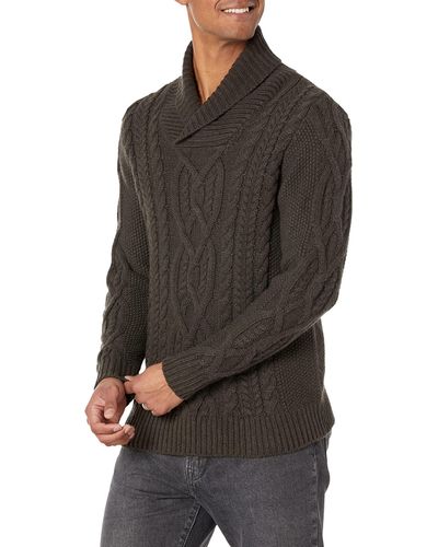 Guess Kyle Cable-knit Shawl Jumper - Black