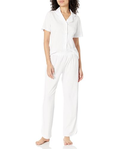 Cosabella Plus Size Florida Lounge Short Sleeve Top & Pant Set - White