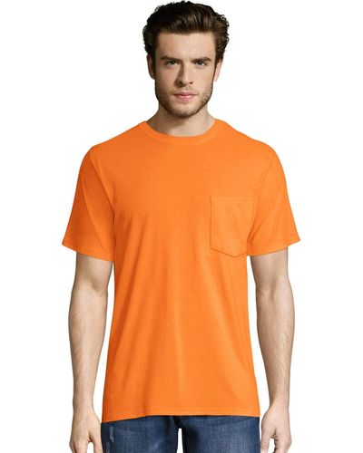 Hanes Mens Workwear Short Sleeve Tee - Orange