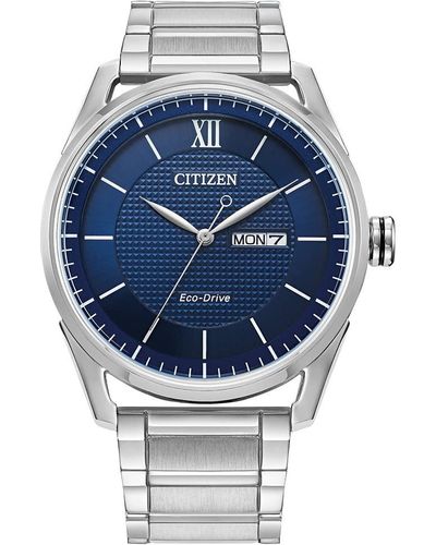 Citizen Classic Eco-drive Watch With 3-hand Day And Date - Blue