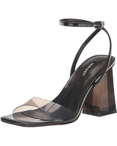 Nine West Women's Sighs Heeled Sandals - Sexy Square Toe Ankle Strap Dress Sandal - View #8