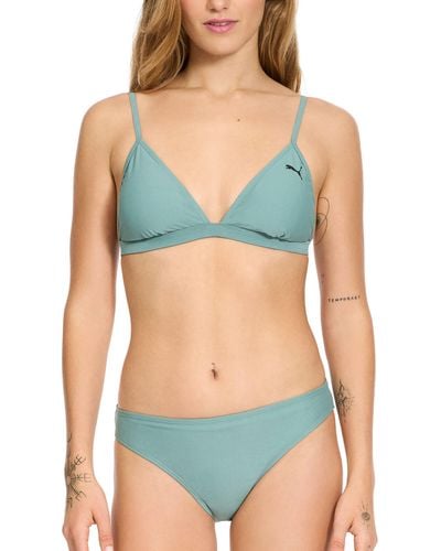 PUMA Triangle Bikini Top & Bottom Swimsuit Set - Green