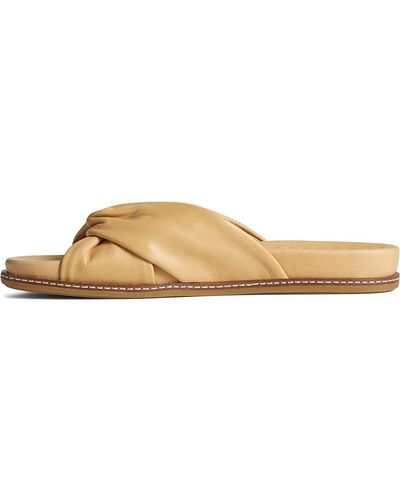 Sperry Top-Sider Womens Gold Cup Waveside Cross Strap Flat Sandal - Natural