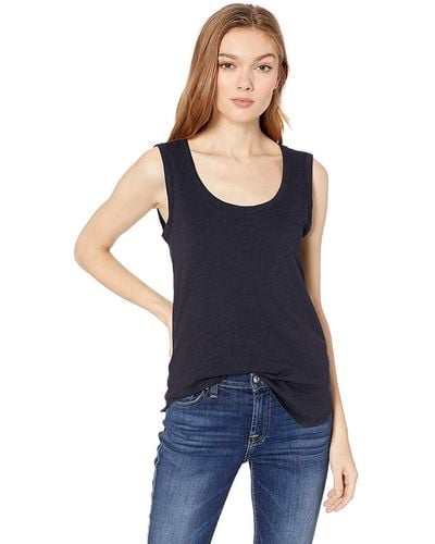 Daily Ritual Lightweight Lived-in Cotton Scoop Neck Muscle - Blue