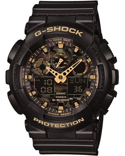 G-Shock Ga-100cf-1a9cr G-shock Camouflage Watch With Black Resin Band