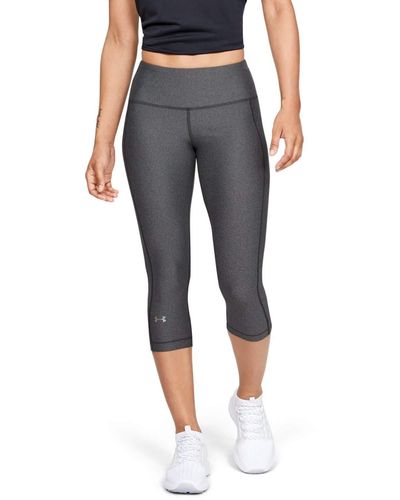 Buy Under Armour Women's HeatGear Armour Mid Pocketed Capri , Charcoal  Light Heather (019)/White , Large at