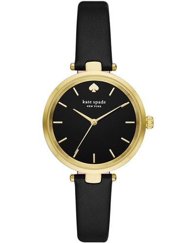 Kate Spade Holland Quartz Watch With Leather Strap - Metallic