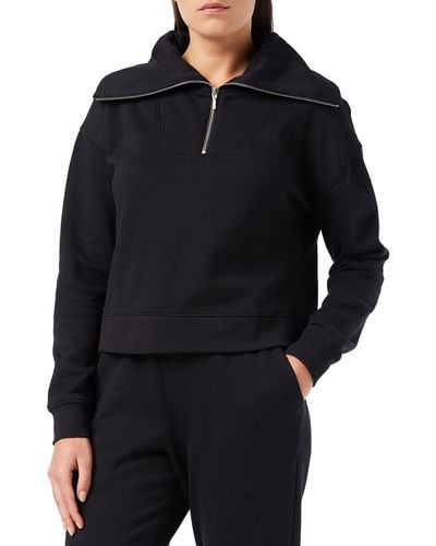 Core 10 Super Soft Half Zip Long-sleeve Sweatshirt - Black