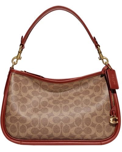 COACH Coated Canvas Signature Cary Crossbody - Brown