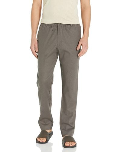 28 Palms Standard Slim-fit Stretch Linen Pant With Drawstring - Gray