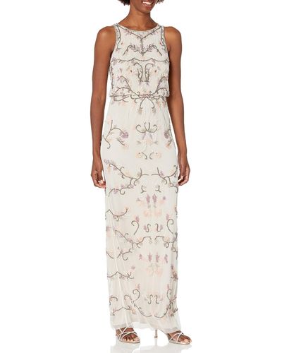 Adrianna Papell Beaded Long Dress - Multicolor