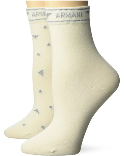 Emporio Armani 2 Pack Short Socks - Natural