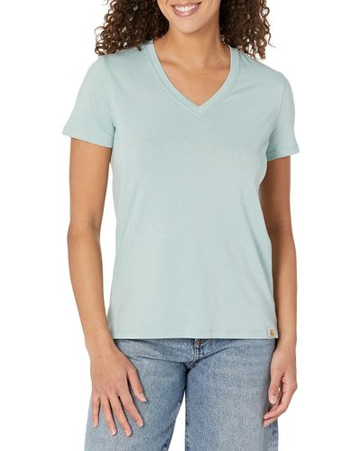 Carhartt Plus Size Relaxed Fit Lightweight Short-sleeve V-neck T-shirt - Blue