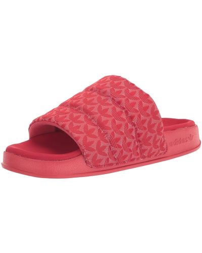 adidas Originals Adilette Essential Slide Sandal - Red