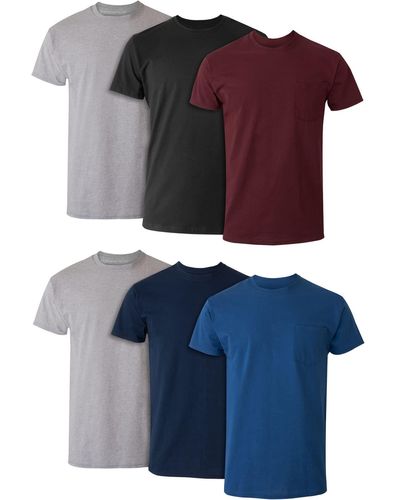 Hanes Mens Comfortsoft Tagless Pocket Undershirt - Multicolor