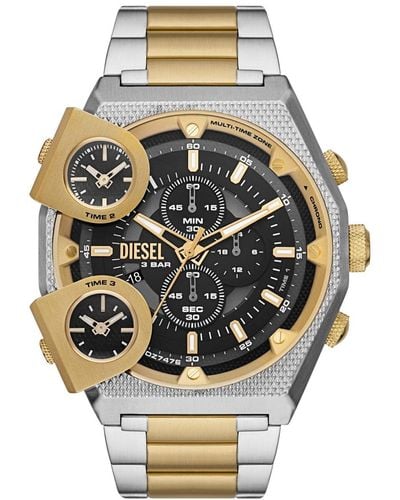 DIESEL 51mm Sideshow Quartz Stainless Steel Chronograph Watch - Metallic