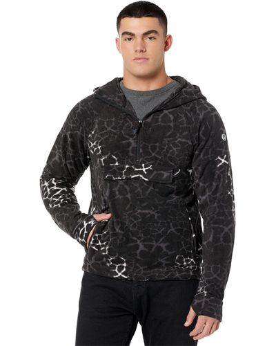 Volcom V-science 1/2 Zip Hooded Snowboard Fleece Sweatshirt - Black