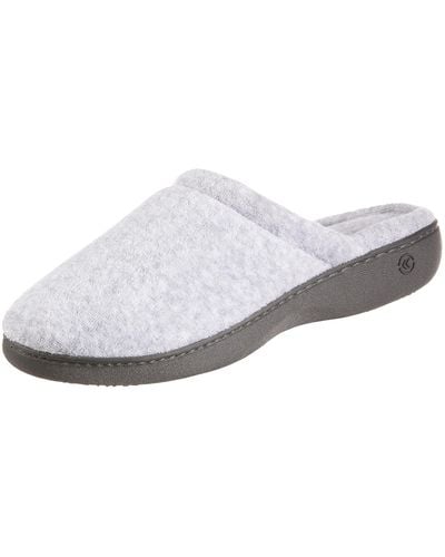 Isotoner Terry Slip On Clog Slipper With Memory Foam For Indoor/outdoor Comfort - White