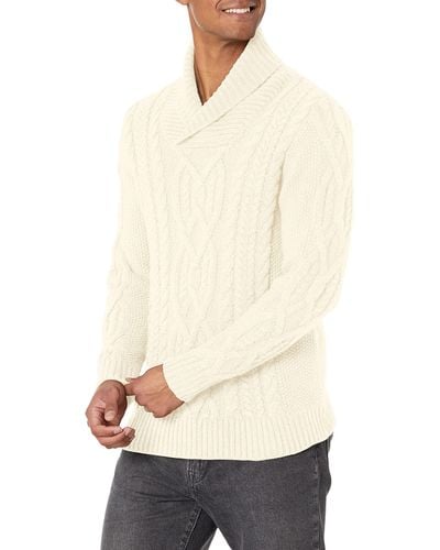 Guess Kyle Cable-knit Shawl Sweater - White