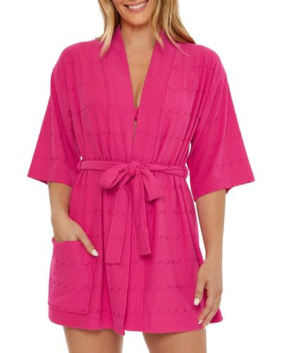 Trina Turk Standard Skyfall Terry Cloth Luxury Robe - Pink